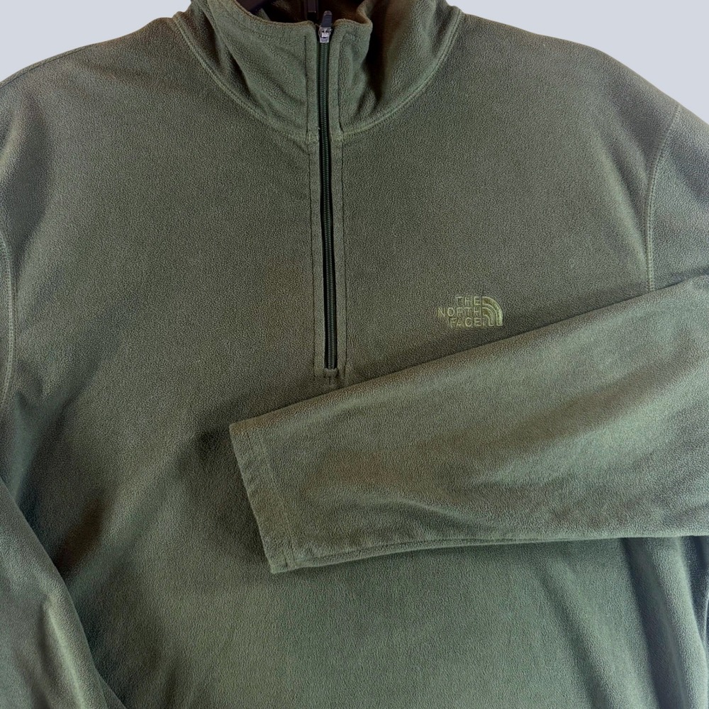 The North Face Fleece Pullover Large Hiking Gorpcore Green Quarter Zip ALD0